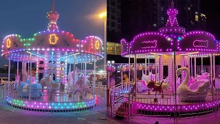 Dreamful merry fo round 16 seats macaron carousel horse ridesamusementpark carousel themepark [upl. by Uol]