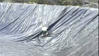 Impermeabilizzazione di un lago artificiale rotondo Castelbuono Sicilia [upl. by Airol77]