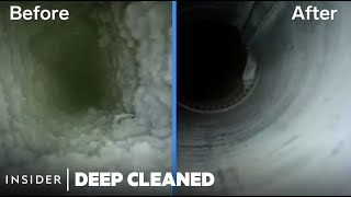 How Extreme Dust Buildup Is Deep Cleaned From Dryer Vents  Deep Cleaned  Insider [upl. by Carey]