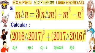 Examen Universidad Admisión UNI Ingeniería  Operadores Matemáticos solucionario [upl. by Subak]