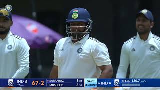 Duleep Trophy 2024 India A vs India B  Day 1 highlights amp Key moments [upl. by Mehcanem]