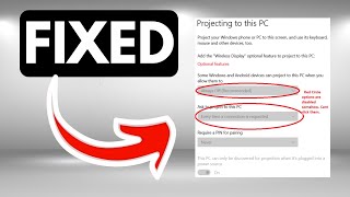 Projecting to this PC feature disable or unavailable on Windows 11 RESOLVED [upl. by Giralda754]