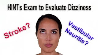 HINTs Exam for Acute Vestibular Syndrome Continuous Dizziness Stroke or Vestibular Neuritis [upl. by Blackwell]