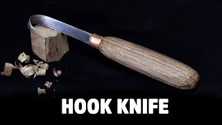 Making a Hook Knife from a saw blade and firewood  HNB 17 [upl. by Ahsein]