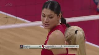 Highlights No 6 Louisville Volleyball vs Virginia [upl. by Eilsil]