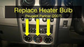 How to replace heater light bulb in Peugeot Partner or Citroen Berlingo 20012010 [upl. by Daffi]