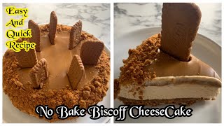 How To Make No Bake Biscoff Cheesecake At Home By Yasmin Cooking [upl. by Yracaz886]