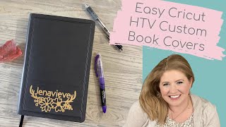 How to Make Custom Book Covers with Cricut Joy HTV Personalized with Design Space [upl. by Rovner]