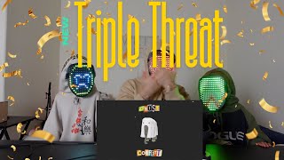 WHO is this GUY 🔥  Triple Threat reacts to Confetti  Ghost Official Audio confetti [upl. by Netaf480]