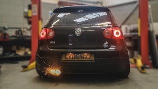 Mk5 Golf GTI  Custom Exhaust FLAMES [upl. by Erena641]