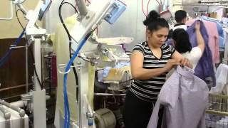 YAC automatic shirt press ironing machine shirt laundry factory [upl. by Orihakat]