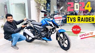 New Launch 2024 Tvs Raider 125 Blue 🔵 Colour with 5 Inch TFT Display Bluetooth Edition Detail Review [upl. by Ailenroc]