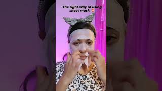 Correct way of applying sheet mask🚨tips skincare sheetmask tricks [upl. by Latonia]