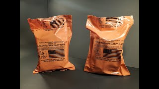 2021 HDR Humanitarian Daily Ration Menu 1 amp 2 Review 24 Hour MRE Tasting Test [upl. by Jesh]