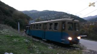 Decauville railcar at Kalavrita 750 mm rack route [upl. by Tonkin]