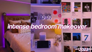 extreme bedroom MAKEOVER  tour new bed decor LOTS of unboxing  more 2023 [upl. by Cleodel]