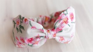 Cotton Bow Headbands for Babies – Fabric Headband Tutorial [upl. by Yremrej]