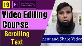 Scrolling Text in Premiere Pro  Scrolling News on Video  Class 19 [upl. by Boucher]