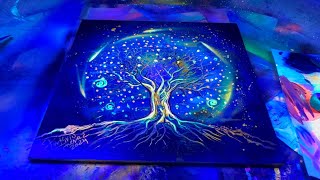 Neons tree of life spray painting tutorial [upl. by Geminian]