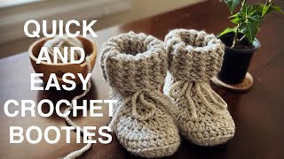 Adult Size Chunky Crochet Boots Tutorial Quick and Easy to Make [upl. by Howey]