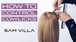 How to Control a Cowlick  Blowdry and Texturizing Tips [upl. by Kauppi]