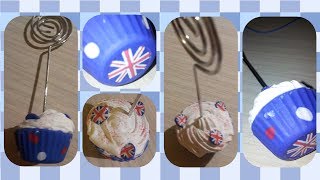 TUTO FIMO  ♔ cupcake Angleterre en porte photos ♔ [upl. by Pinchas]