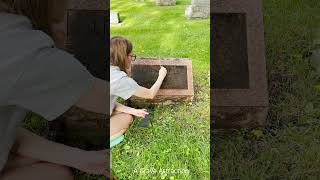 Cleaning Leah Woolsey Jacksons headstone [upl. by Michelle]