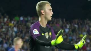 Jasper Cillessen debut vs Deportivo Alaves 1092016 [upl. by Nagorb]