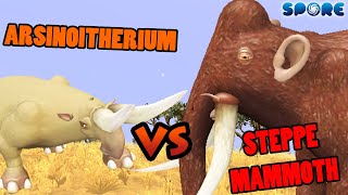 Arsinoitherium vs Steppe Mammoth  Cenozoic Era Battle S2E14  SPORE [upl. by Harlene49]