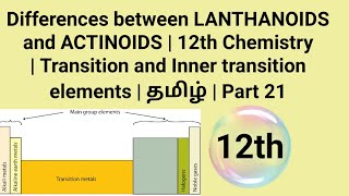 Differences between LANTHANOIDS and ACTINOIDS  12th Chemistry தமிழ்  Part 21 [upl. by Eceirahs]