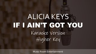 Alicia Keys  If I Aint Got You Higher Key Karaoke Version [upl. by Kaiulani710]