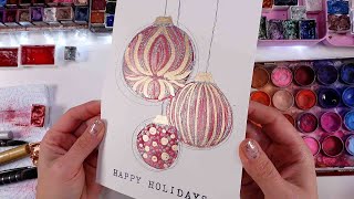 IN OLD STYLE ✨ Painting Traditional Watercolour Ornaments Greeting Card skrimwatercolors [upl. by Luing495]