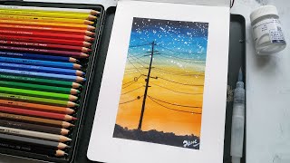 How to use watercolor pencils tutorial for beginners [upl. by Emerick]