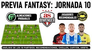 ✅ ANÁLISIS FANTASY JORNADA 10 ALINEACIONES PROBABLES Y RECOMENDACIONES DE CADA PARTIDO  BIWENGER [upl. by Atalante]