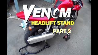 Venom Motorcycle Stands for SV1000S  Part 2 How to use Rear Paddock Stand [upl. by Yaker]