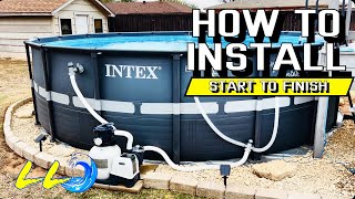 18’ Intex Pool Installation  How To Install A Intex Pool [upl. by Ardnik941]