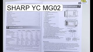 USER MANUAL MICROWAWE OVEN SHARP YC MG02 KÉZIKÖNYV MAGYAR [upl. by Eillehs]