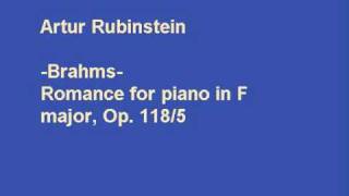 Rubinstein plays Brahms Op 118 No 5 [upl. by Nanni]