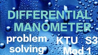 Differential manometer problems [upl. by Fitzsimmons]