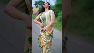 Champagne Charisma Stripe Saree  Work Wear Cotton Saree  I Love Sarees shorts [upl. by Weatherby355]