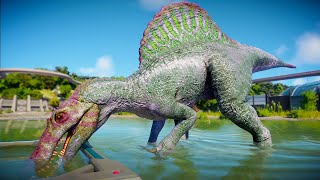 SPINOSAURUS vs BARYONYX vs SUCHOMIMUS  Jurassic World Evolution 2 [upl. by Burkle953]