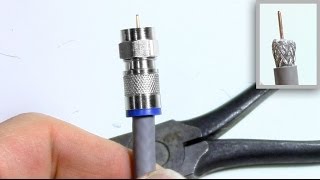 Coax TV Cable stripping connector install  Compression and Threaded [upl. by Nanam]