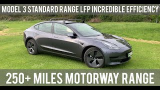 Tesla Model 3 SR LFP incredible efficiency [upl. by Labanna]