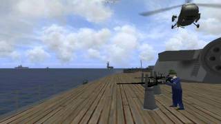 Heli lands on 14 gun [upl. by Root]