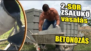 027 BETONKEVERÉS KÉZZEL munkálatok 2SOR ZSALUKŐ BETONOZÁS végső nap 2 sor is kész [upl. by Lenroc]