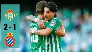 Real Betis vs Espanyol 21 Highlights amp Goals  19092021 HD [upl. by Nihhi]