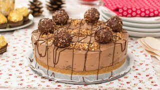 Tarta de Ferrero Rocher y Nutella sin Horno  Postre Fácil y Sorprendente para Navidad [upl. by Togram]