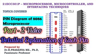 Pin Diagram of 8086 Microprocessor  Part 2 Detailed [upl. by Gemperle]