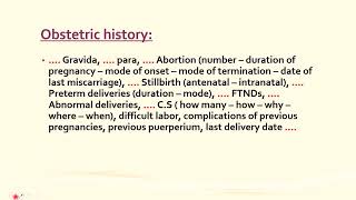 obstetric history [upl. by Eendys]