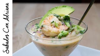 Cómo preparar un refrescante Ceviche de camaron  Sábados Con Adriana [upl. by Ennairrek]